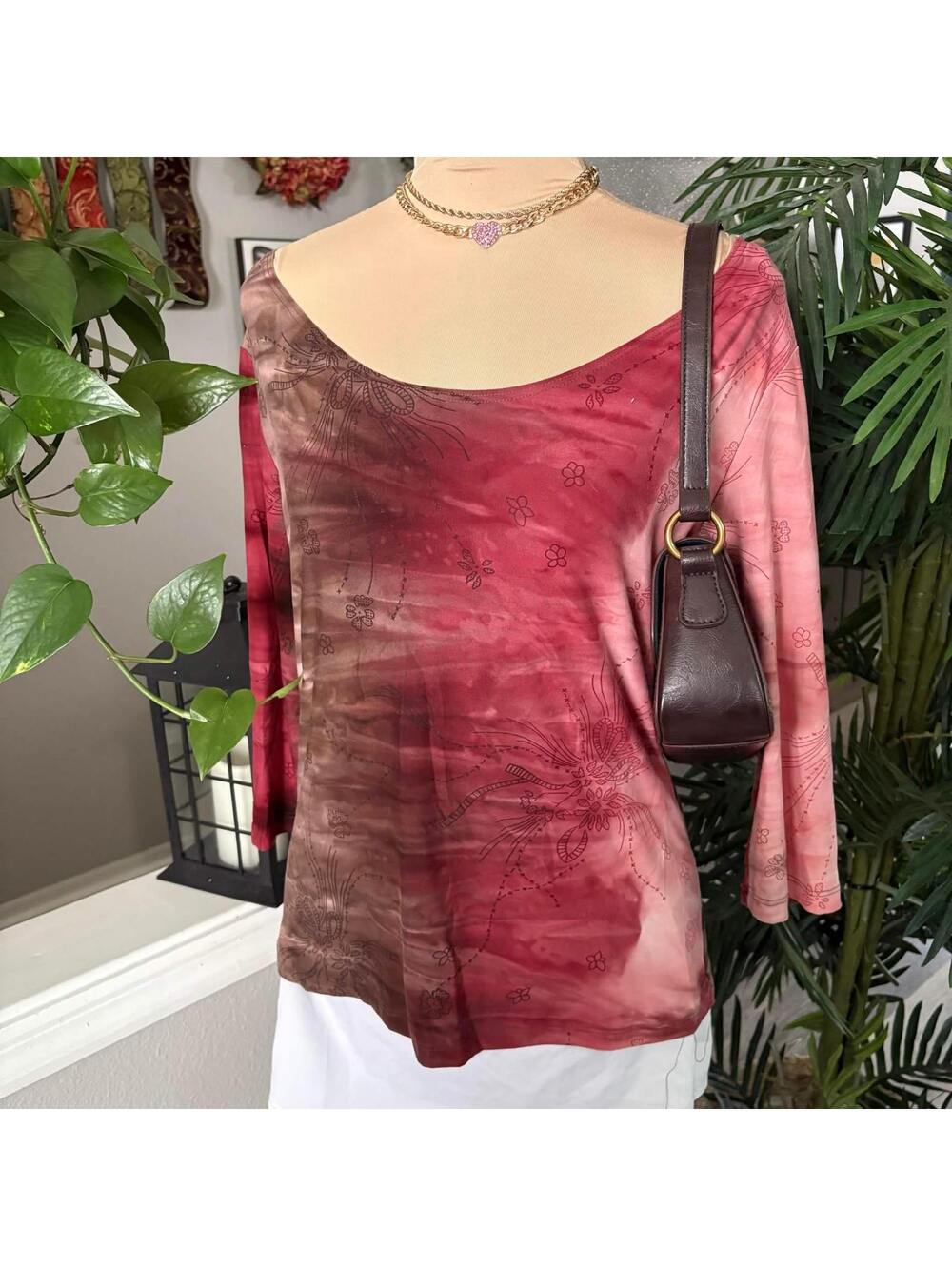 y2k grunge red top